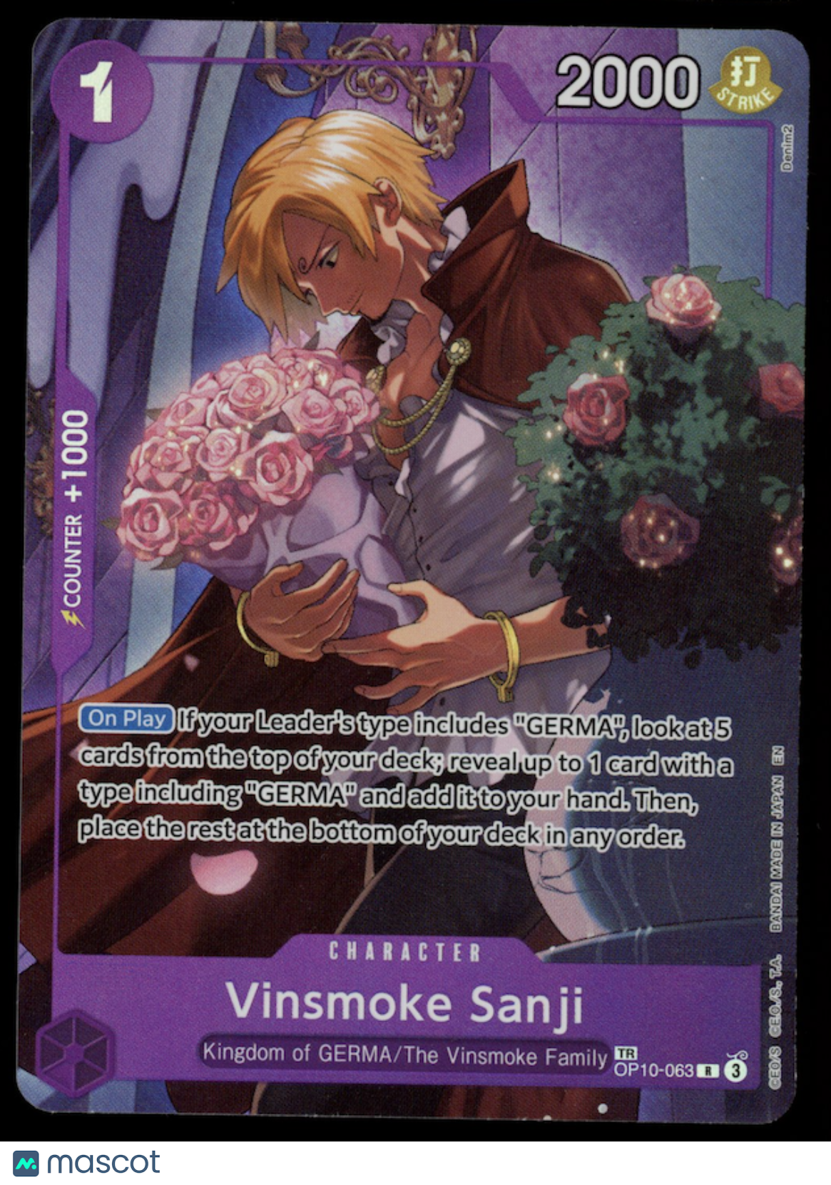 VINSMOKE SANJI 2025 One Piece Legacy of The Master Treasure Rare OP12 #OP10-063
