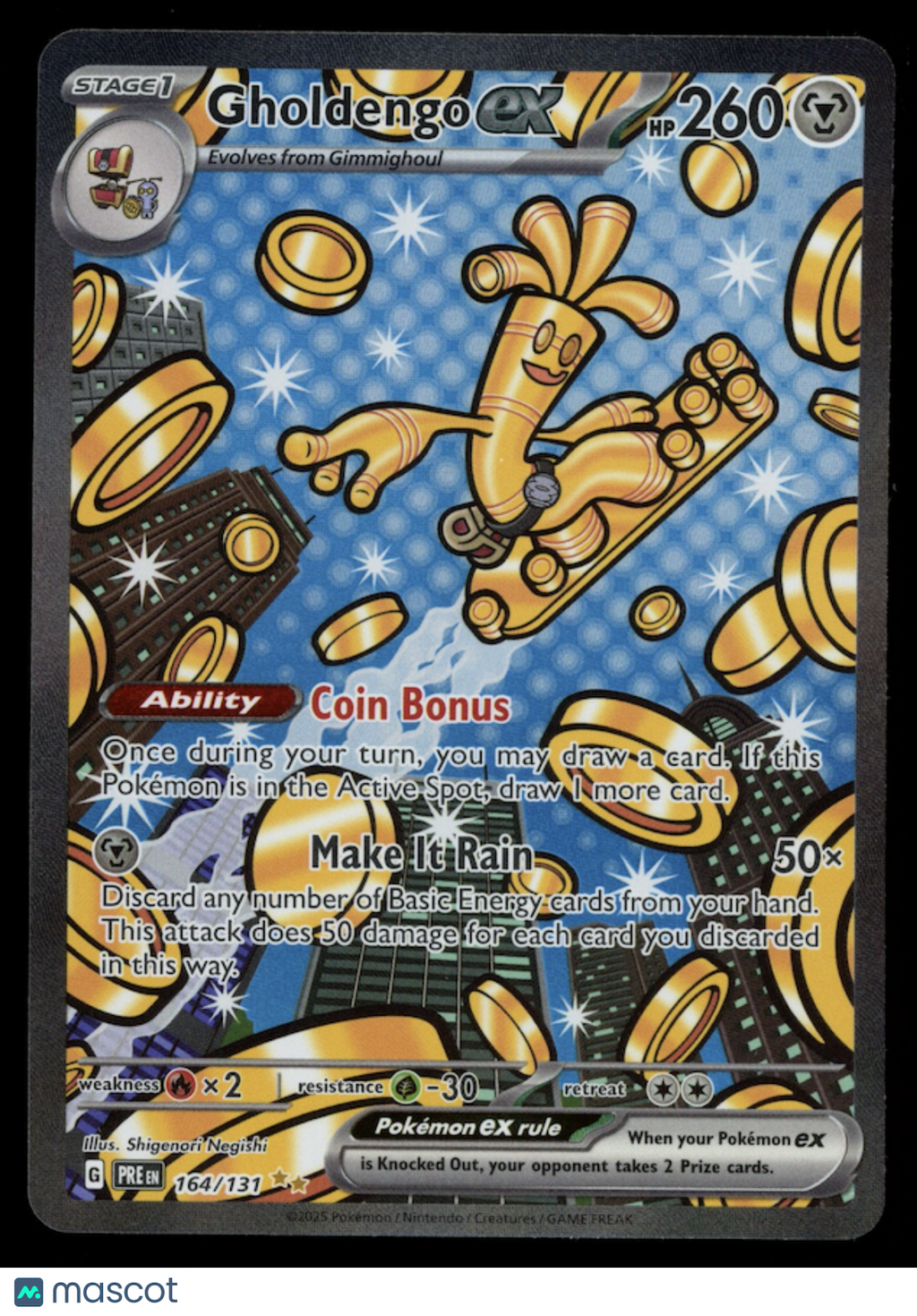 GHOLDENGO EX Pokemon Prismatic Evolutions Special Illustration Rare #164/131