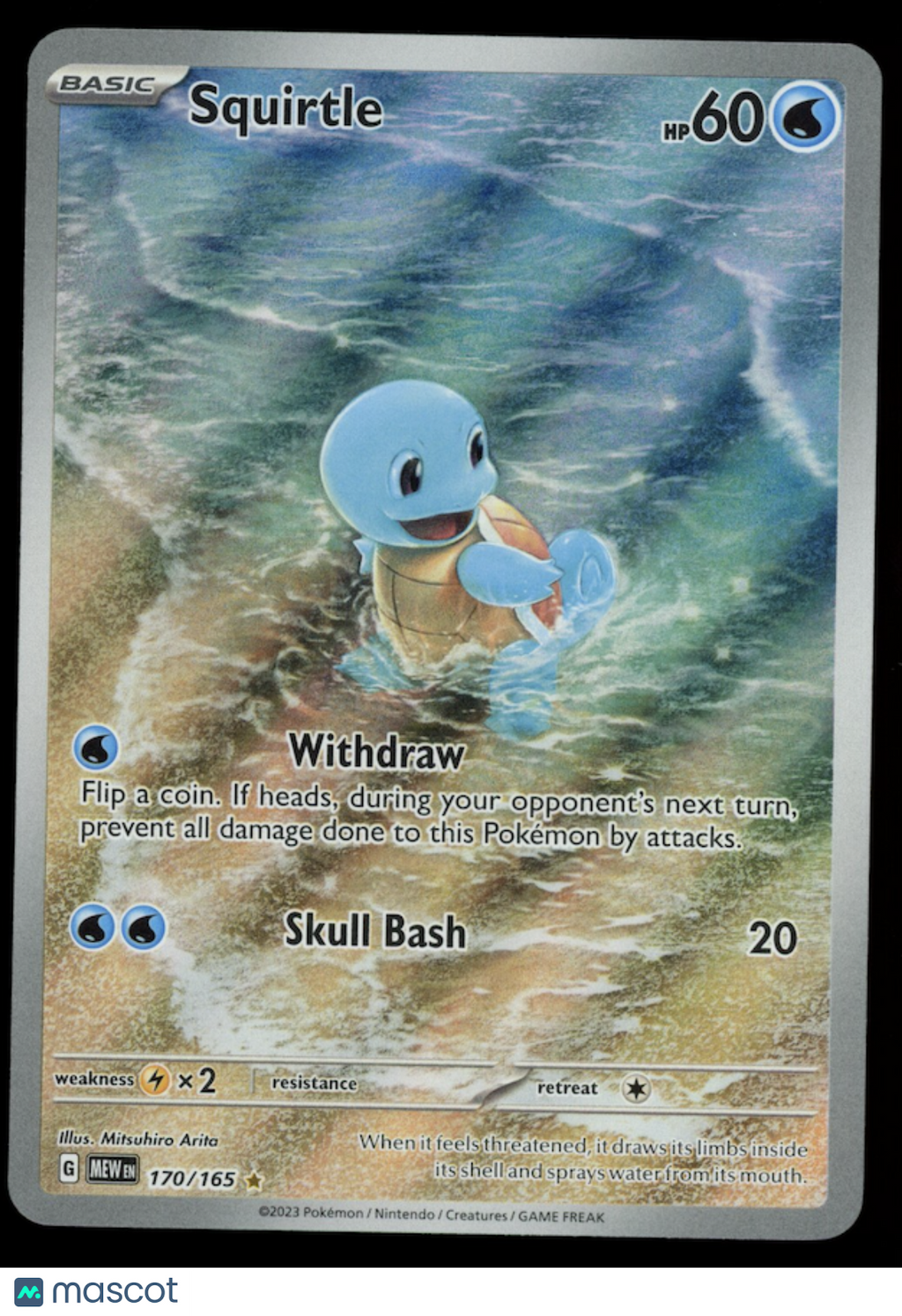 SQUIRTLE 2023 Pokemon Scarlet & Violet 151 Illustration Rare #170/165