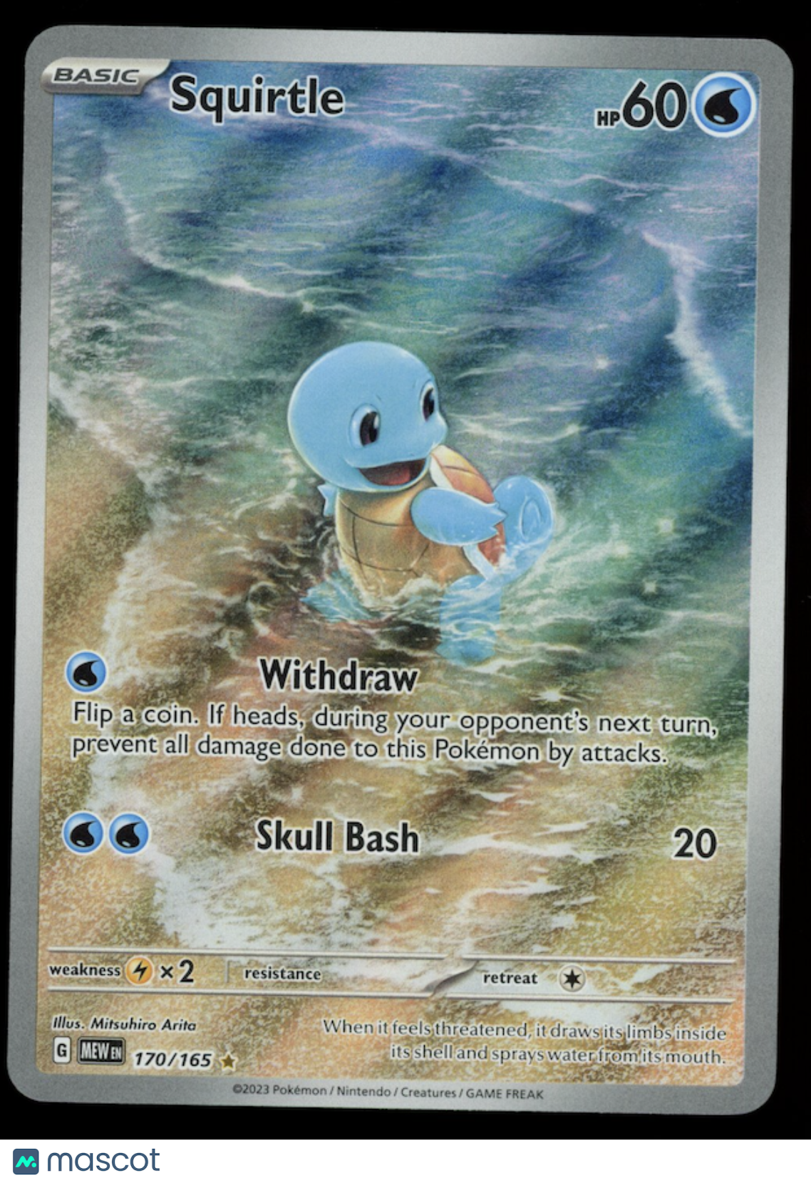 SQUIRTLE 2023 Pokemon Scarlet & Violet 151 Illustration Rare #170/165