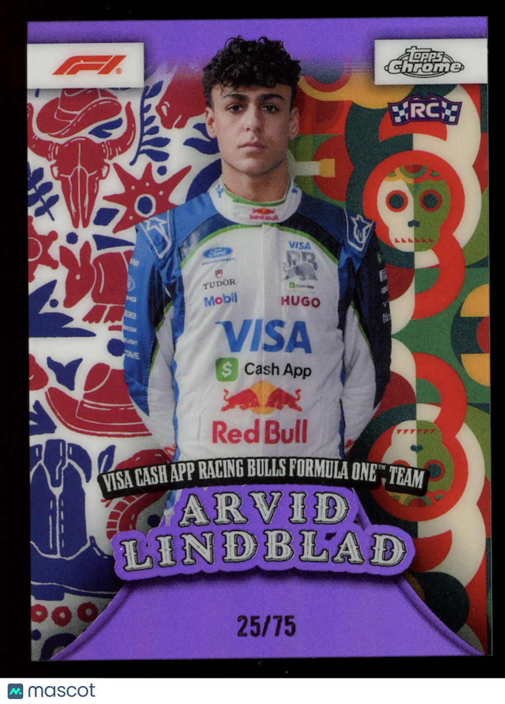 ARVID LINDBLAD 2026 Topps Chrome Formula 1 Rookie Austin Mexico City Purple /75
