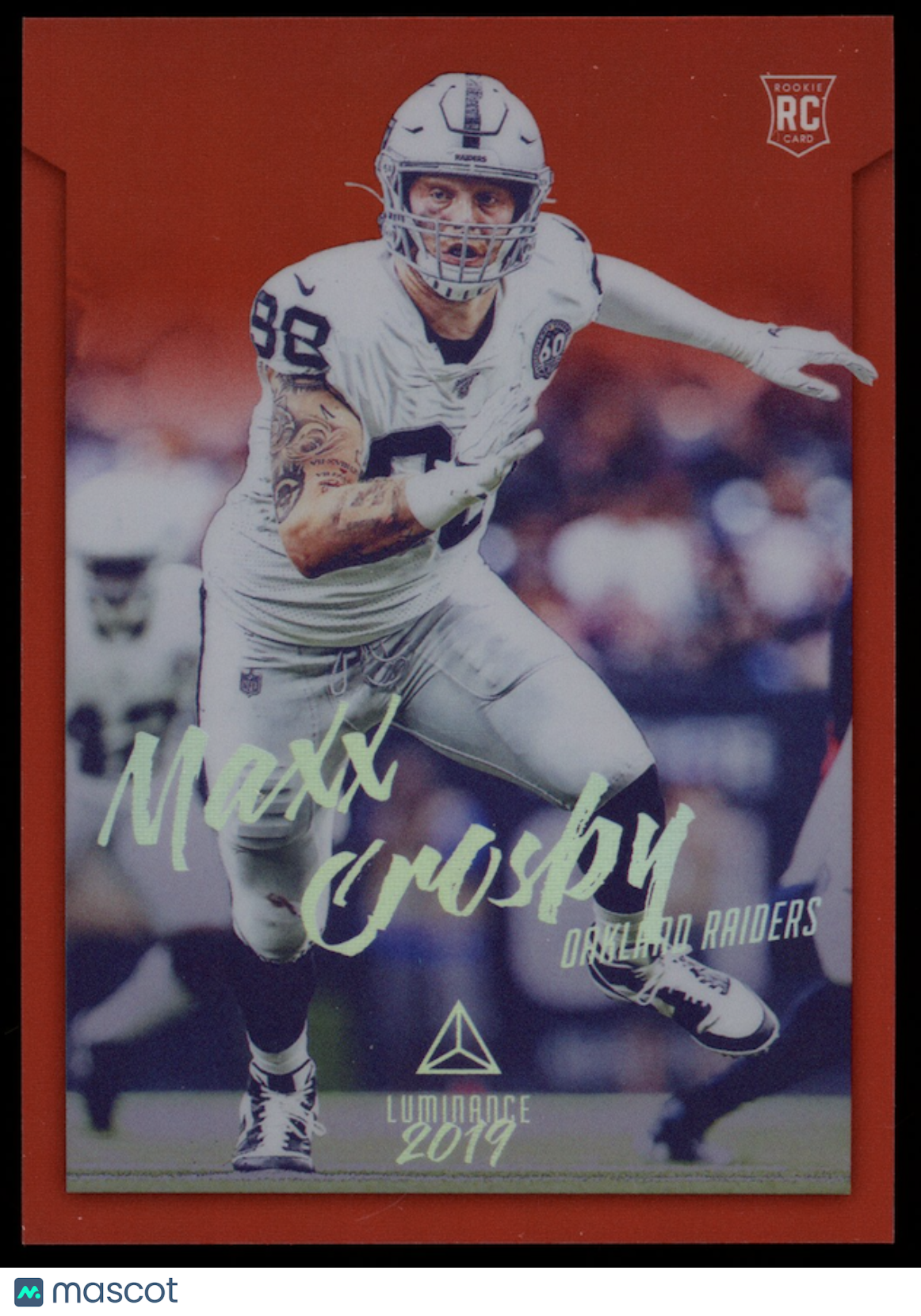 MAXX CROSBY 2019 Panini Chronicles Luminance Rookie Red Prizm /99 #222 Raiders