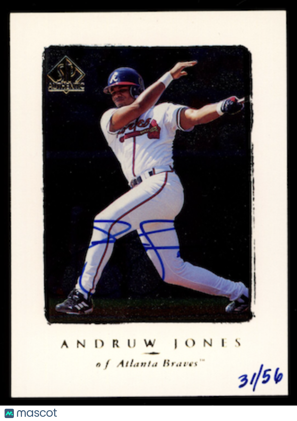 ANDRUW JONES 2000 Upper Deck SP Authentic 1998 Buyback Auto /56 #46 Braves