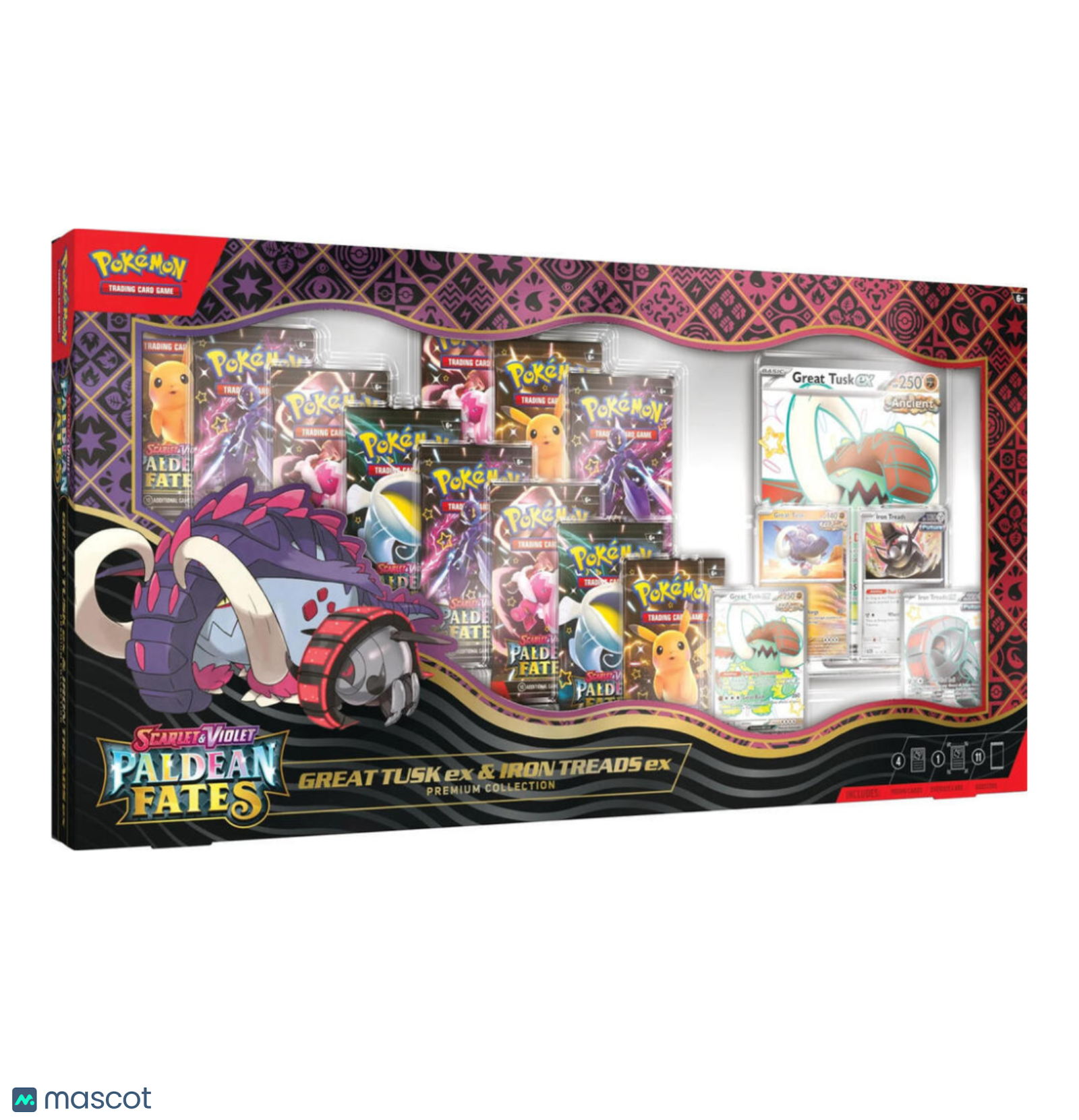 Pokemon Paldean Fates Great Tusk EX & Iron Treads EX Premium Collection