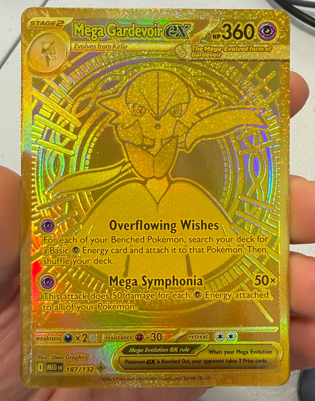 MEGA GARDEVOIR EX 2025 Pokemon Mega Evolution Mega Hyper Rare #187/132