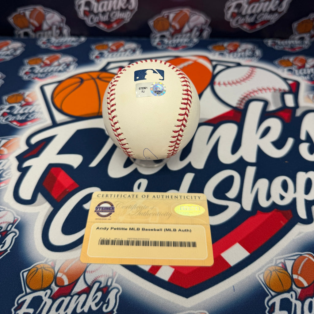ANDY PETTITTE Signed Rawlings Official Major League Baseball Steiner MLB COA