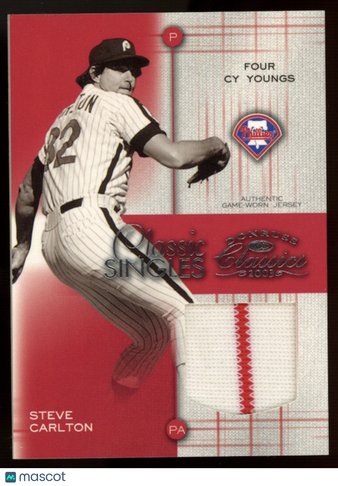 STEVE CARLTON 2003 Donruss Classics Classic Singles Jersey Patch /100 Phillies