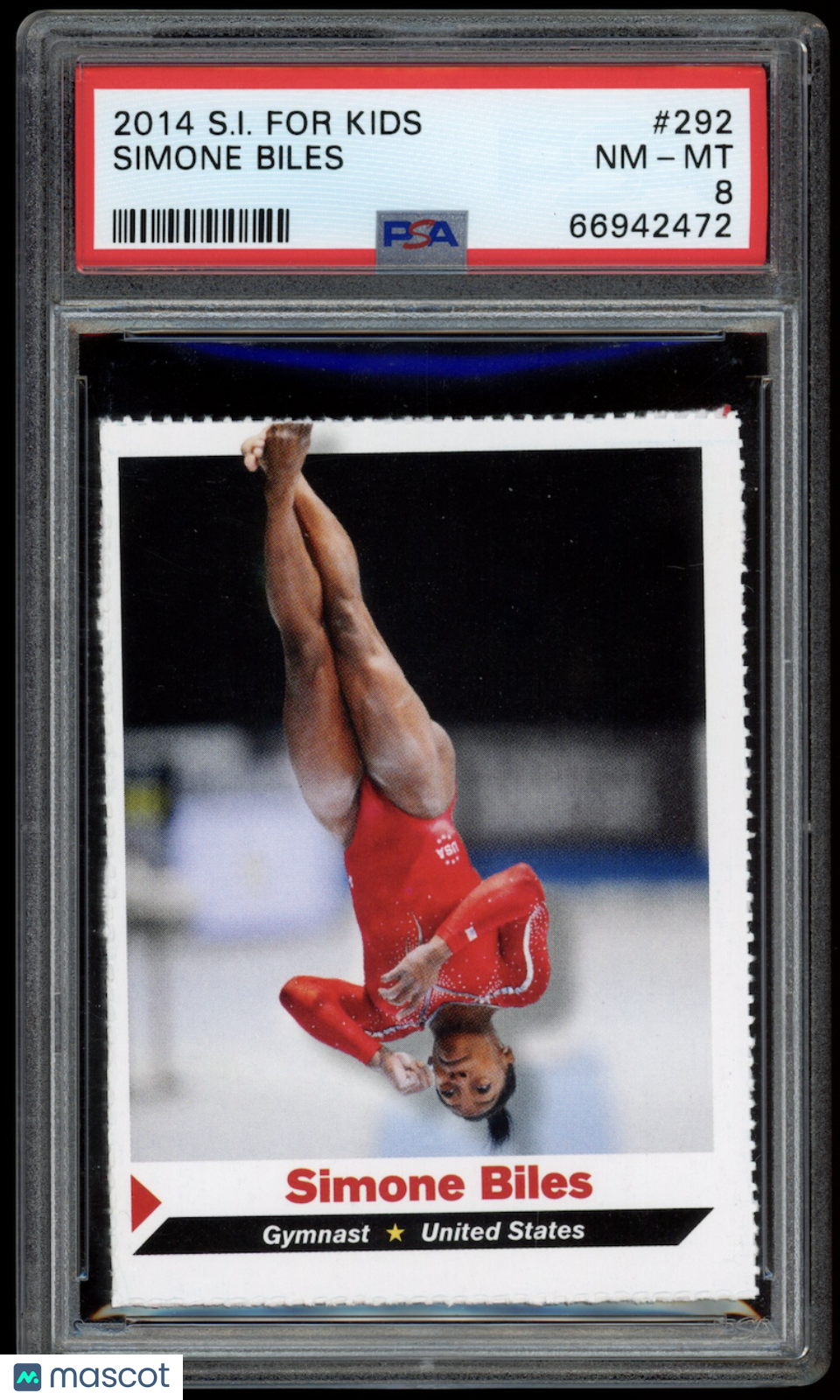 SIMONE BILES 2014 Sports Illustrated S.I. For Kids Rookie Card #292 PSA 8