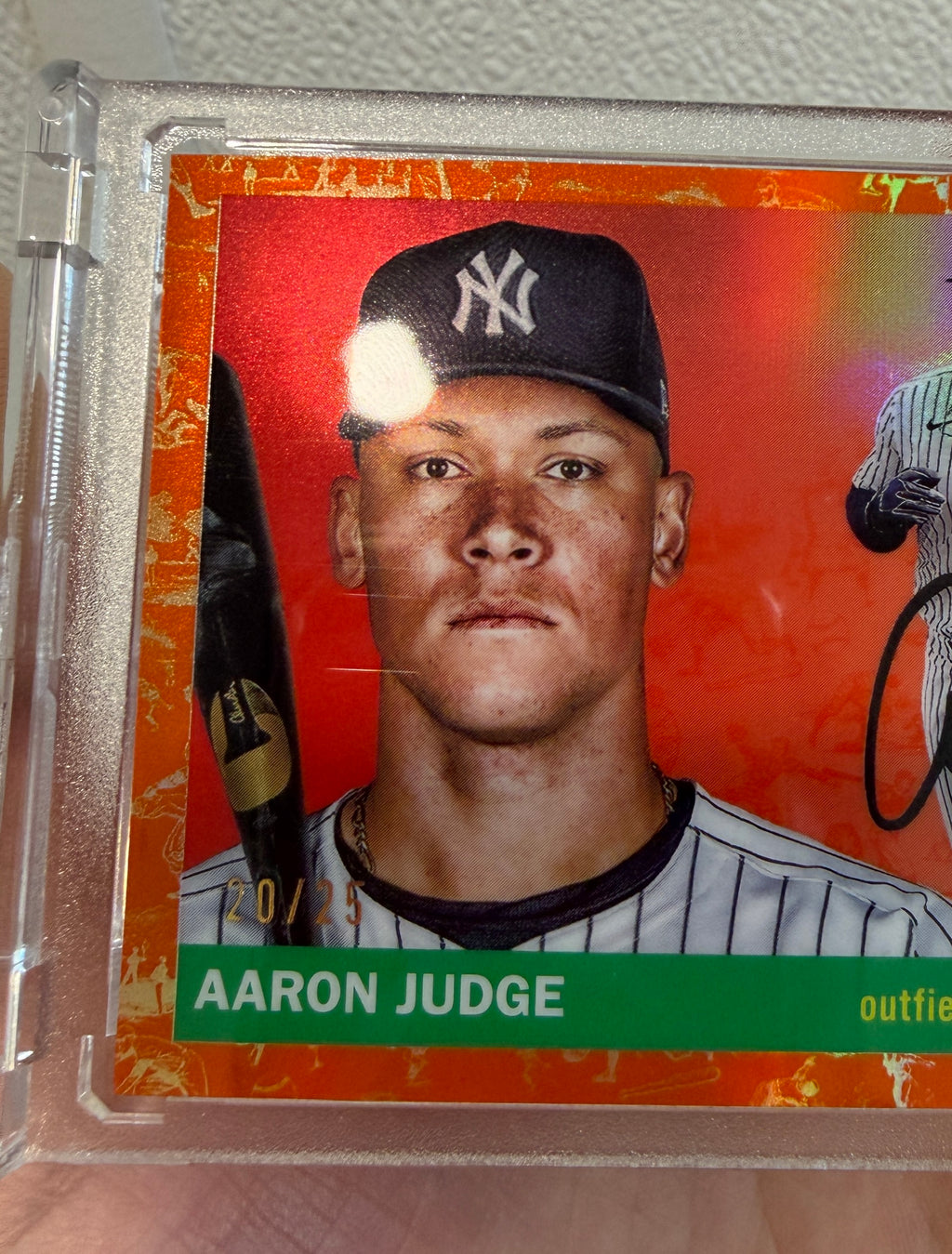 AARON JUDGE 2025 Topps Chrome Platinum Orange Toile Refractor /25 #136 Yankees