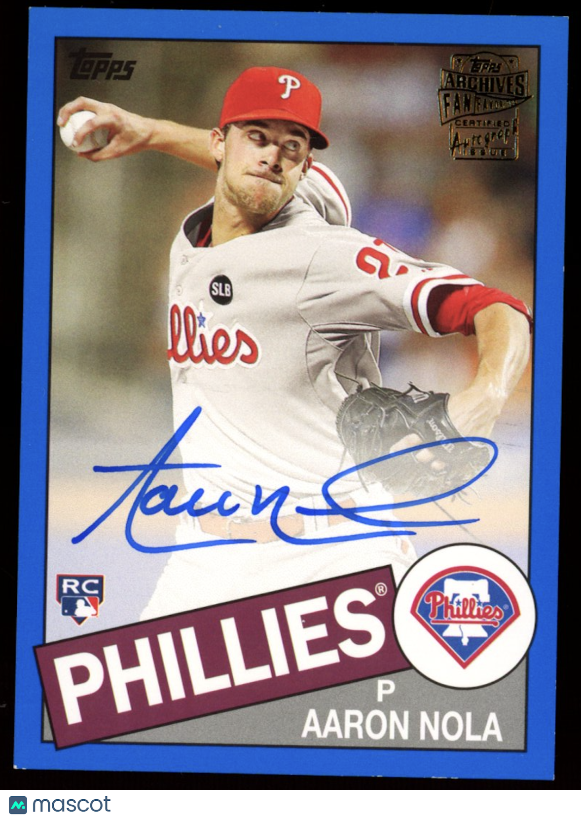 AARON NOLA 2016 Topps Archives Fan Favorites Rookie Auto Blue /199 Phillies