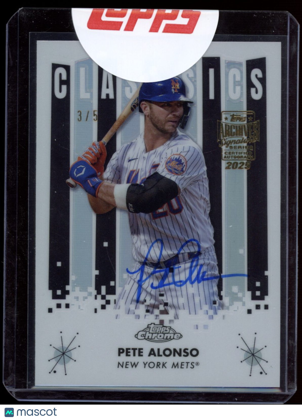 PETE ALONSO 2025 Topps Archives Signature Series Chrome Classics Auto /5 Mets
