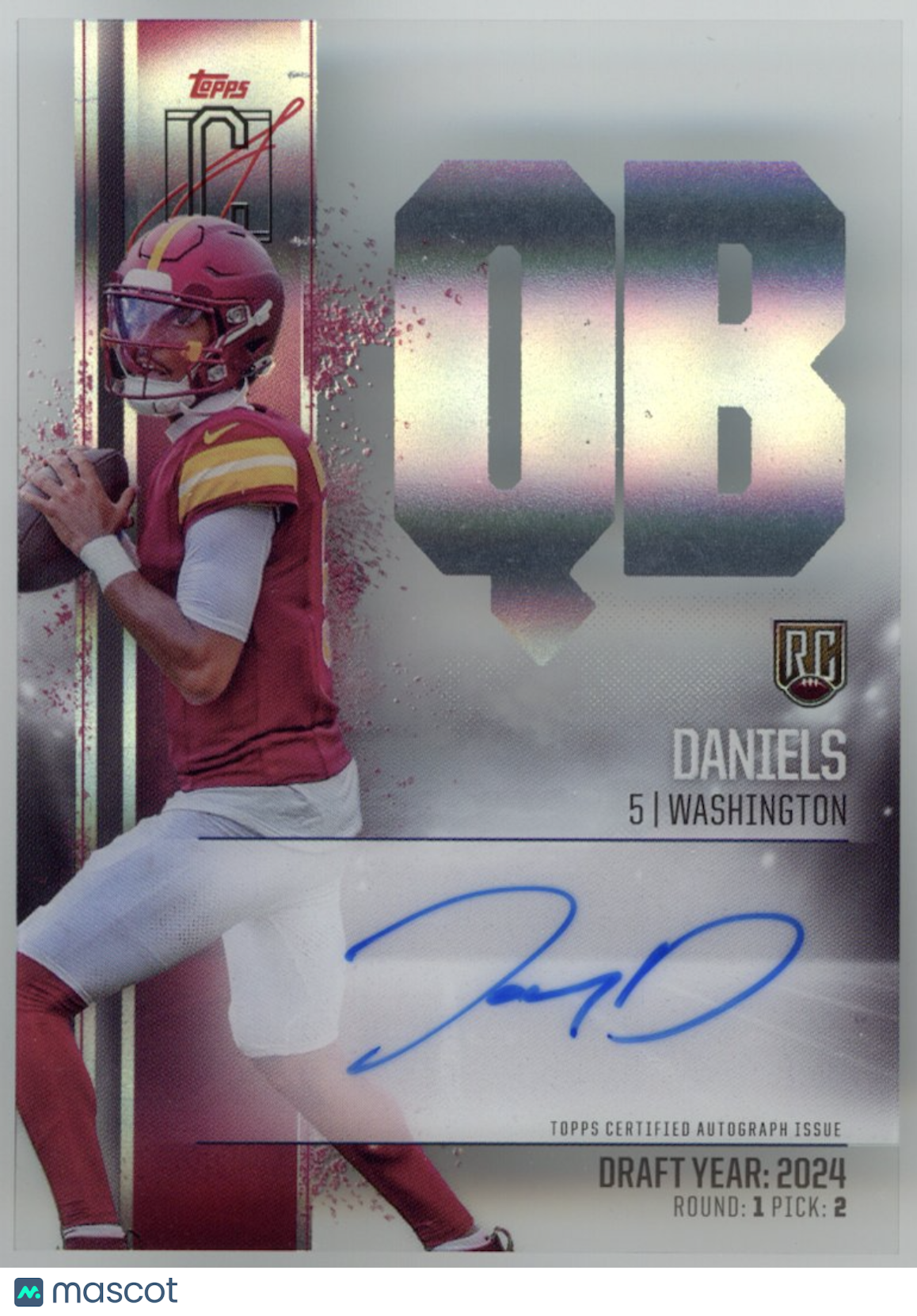 JAYDEN DANIELS 2024 Topps Signature Class Crystal Clear Rookie Auto Commanders