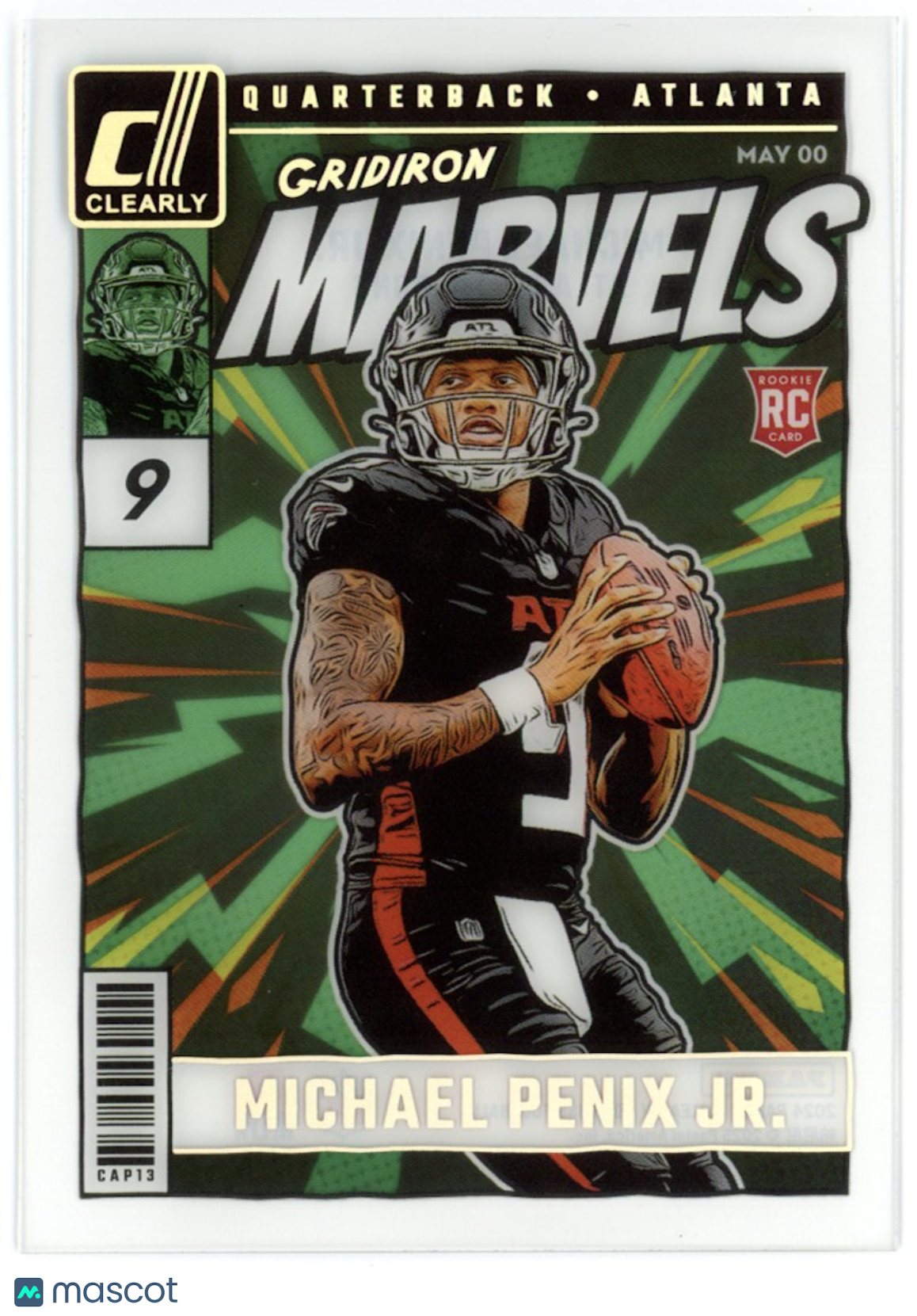 MICHAEL PENIX JR. 2024 Panini Clearly Donruss Gridiron Marvels Case Hit Rookie