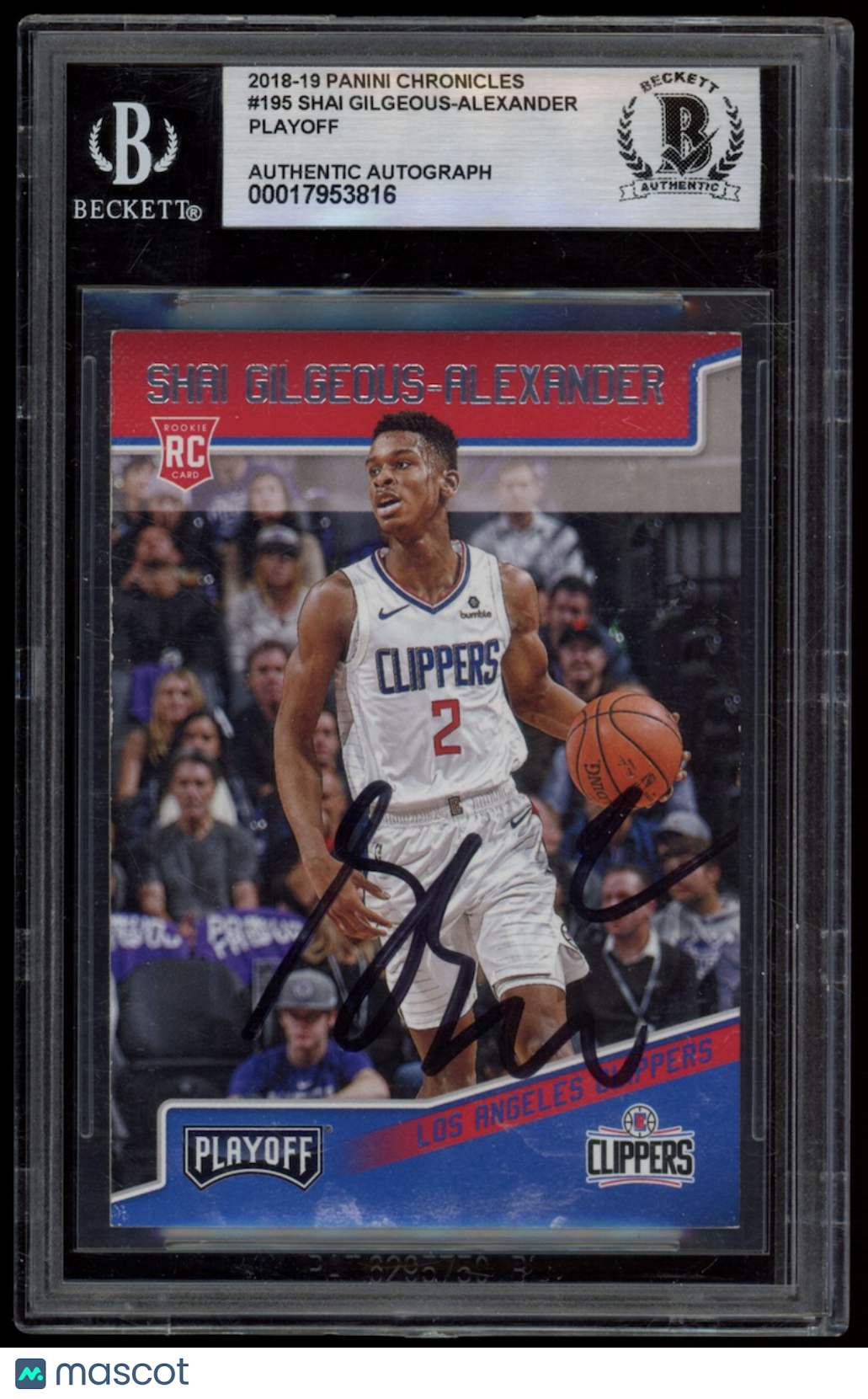 SHAI GILGEOUS-ALEXANDER 2018 Panini Chronicles Playoff Signed Auto #195 BGS Auth