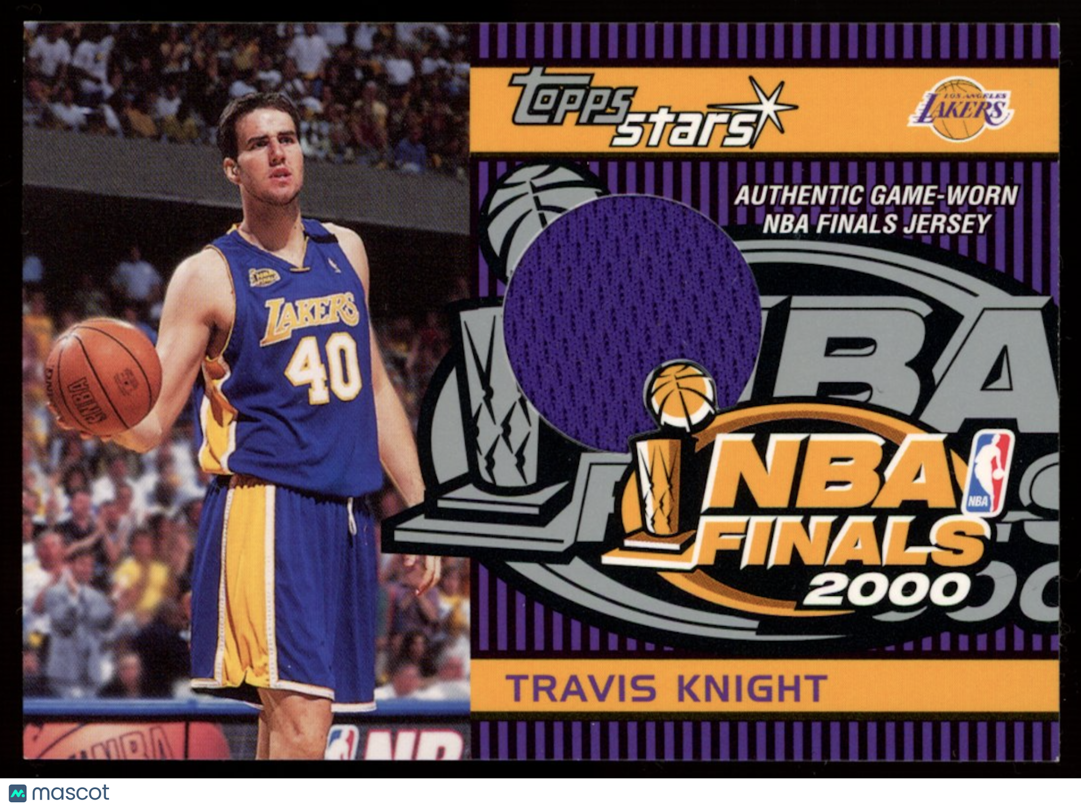 TRAVIS KNIGHT 2000-01 Topps Stars Game Used NBA Finals Jersey Patch Lakers
