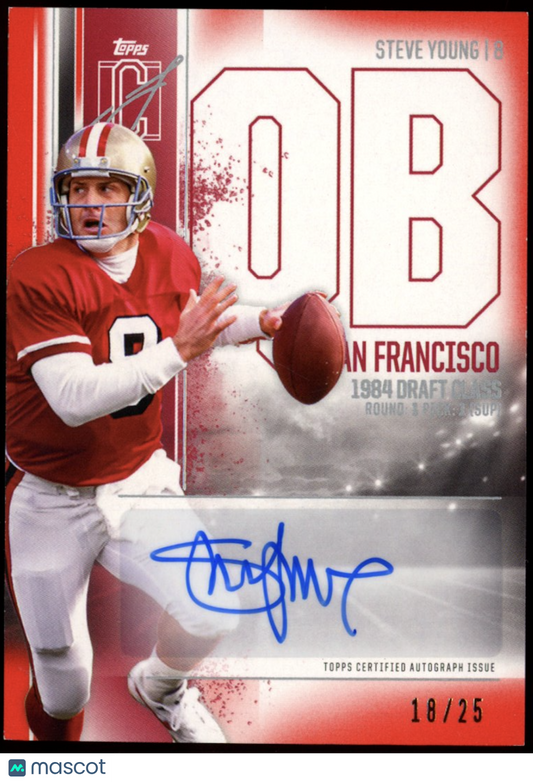 STEVE YOUNG 2024 Topps Signature Class Veteran Auto Variation Red /25 49ers