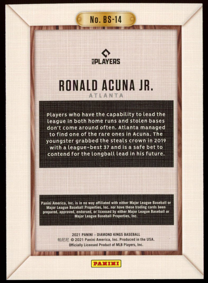 RONALD ACUNA JR. 2021 Panini Diamond Kings Blank Slate Case Hit SSP Braves #BS14