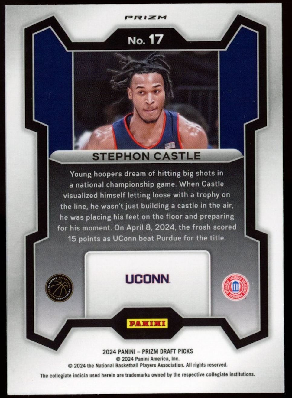 STEPHON CASTLE 2024 Panini Prizm Draft Picks Tiger Stripe SSP Rookie #17 Spurs