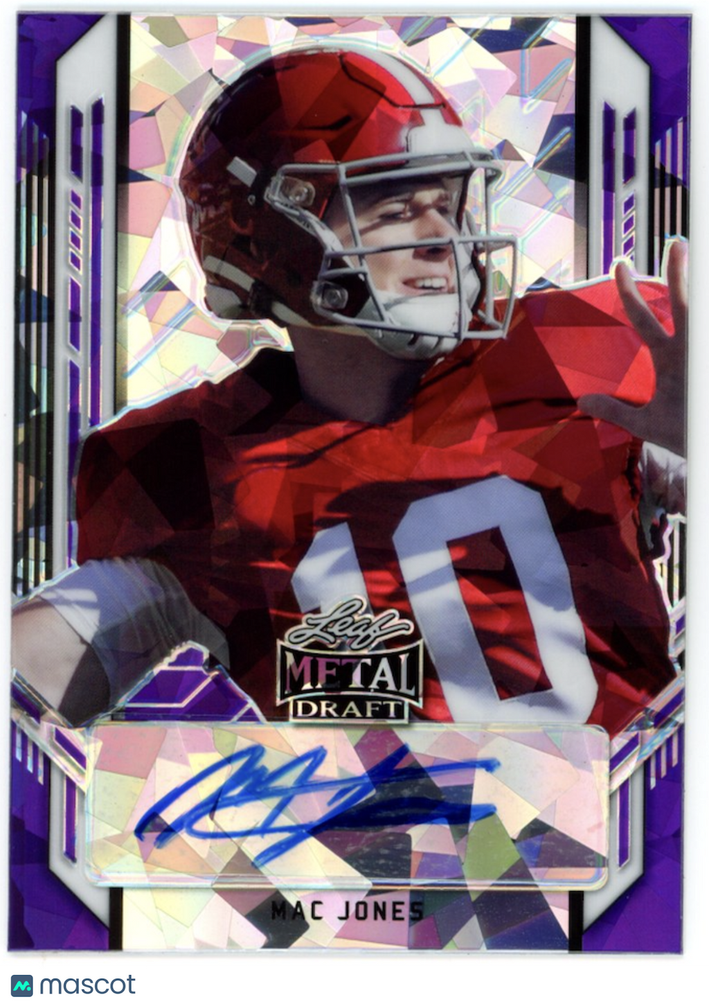 MAC JONES 2021 Leaf Metal Draft Purple Prismatic Rookie Auto /20 PA-MJ1 49ers