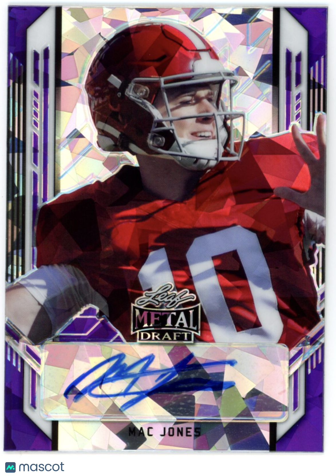 MAC JONES 2021 Leaf Metal Draft Purple Prismatic Rookie Auto /20 PA-MJ1 49ers