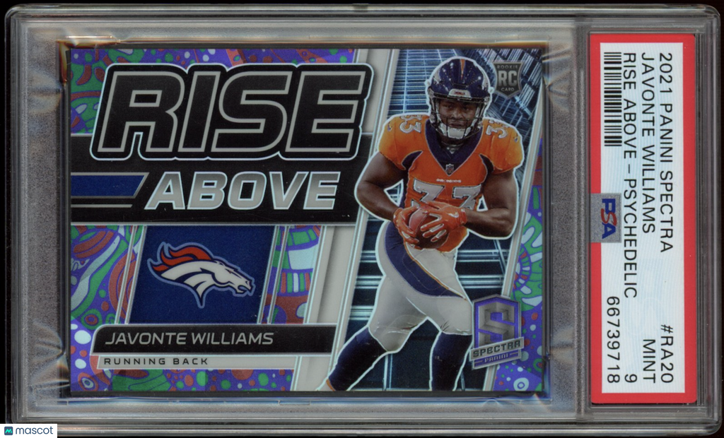 JAVONTE WILLIAMS 2021 Panini Spectra Rise Above Psychedelic /5 Rookie RA20 PSA 9