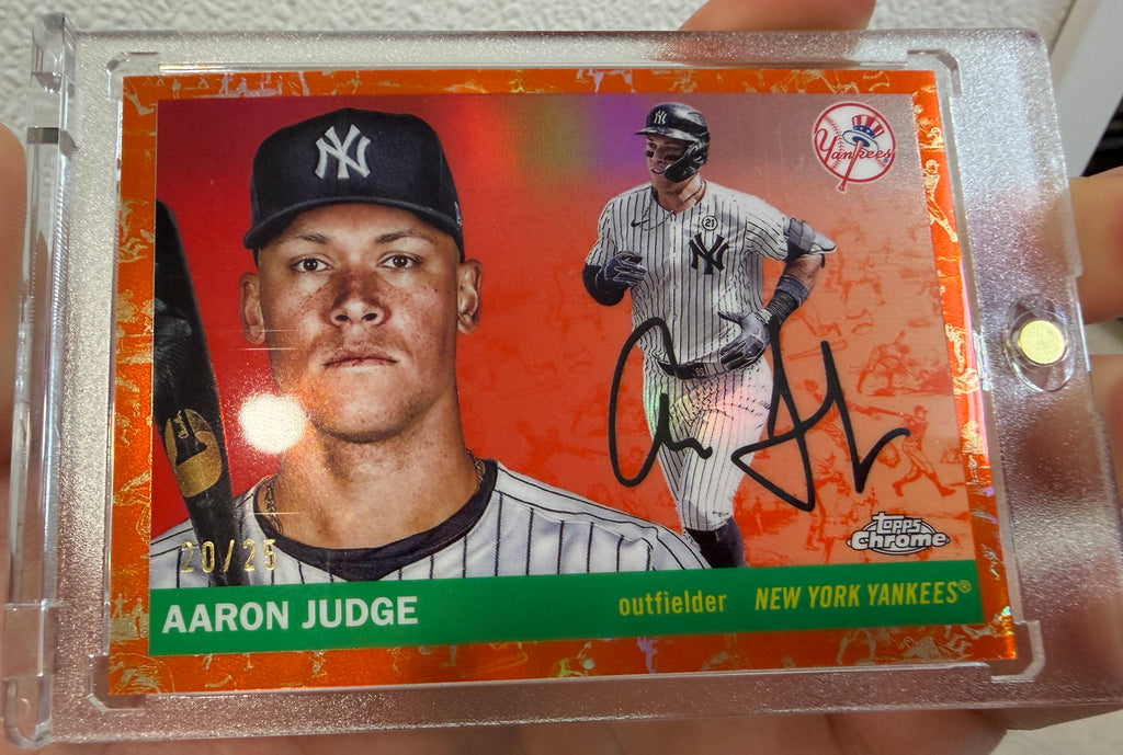 AARON JUDGE 2025 Topps Chrome Platinum Orange Toile Refractor /25 #136 Yankees