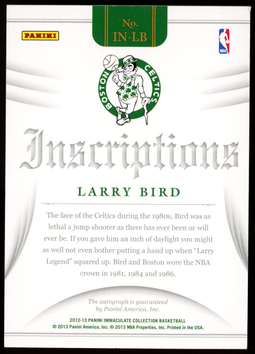 LARRY BIRD 2012-13 Panini Immaculate Collection Inscriptions Auto /99 Celtics