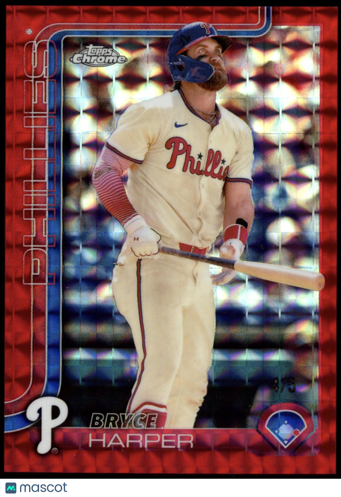 BRYCE HARPER 2025 Topps Chrome Red Geometric Refractor /5 #150 Phillies