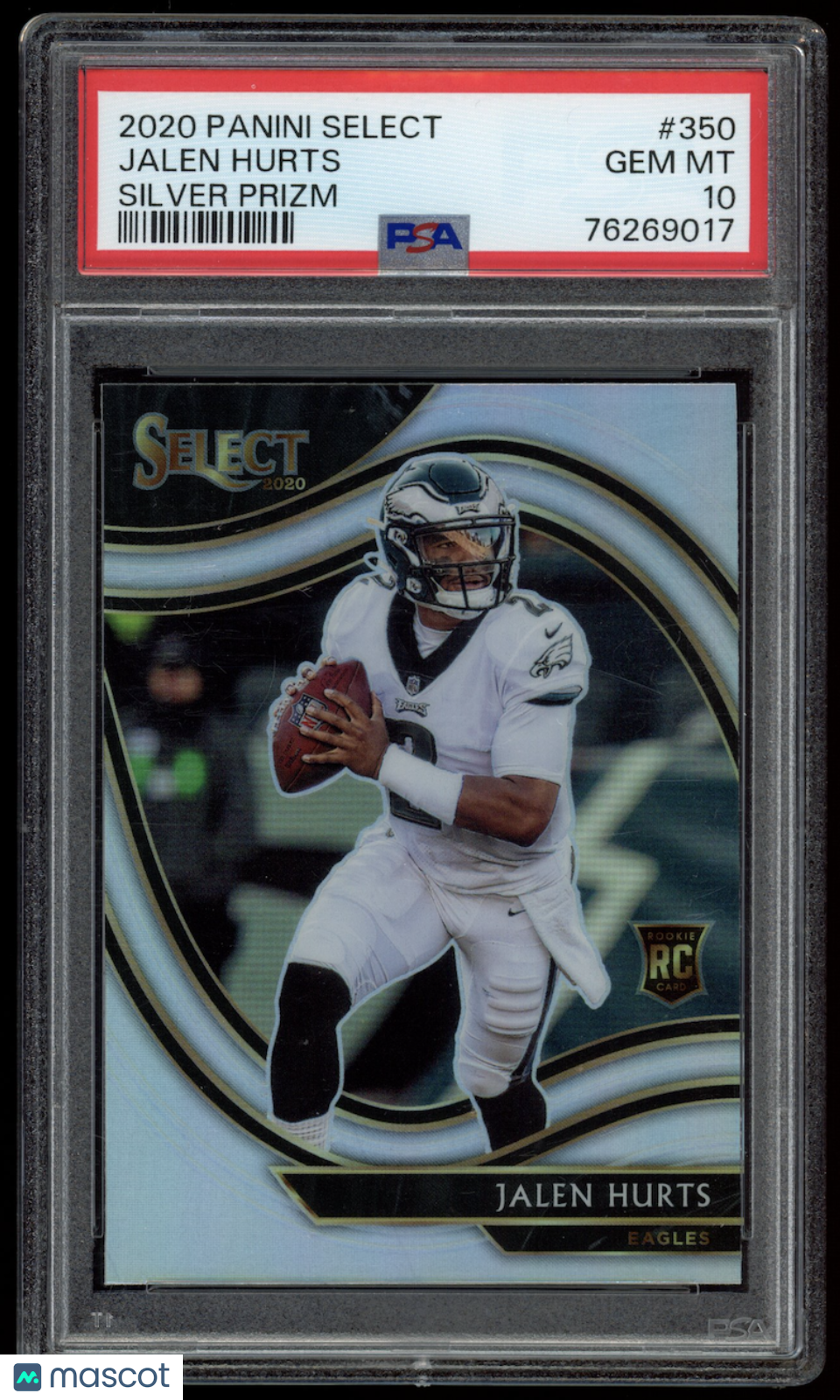 JALEN HURTS 2020 Panini Select Rookie Field Level Silver Prizm #350 PSA 10