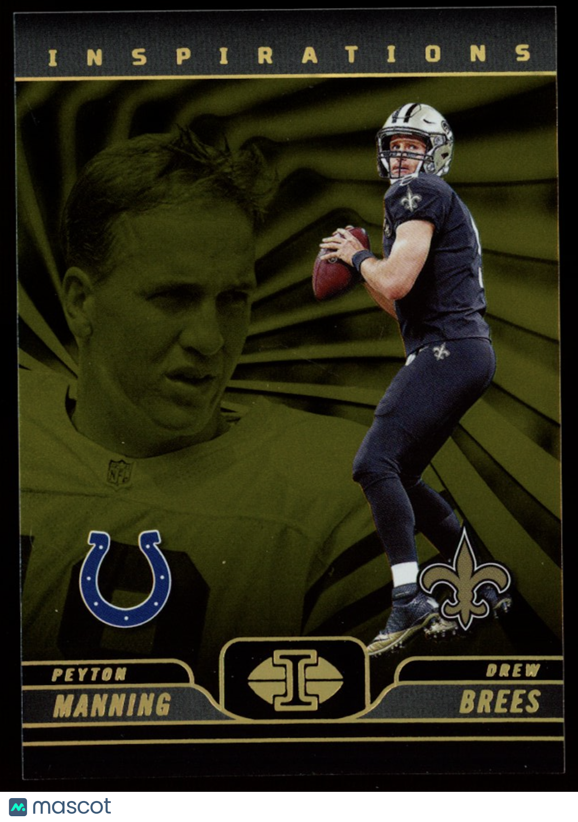 PEYTON MANNING DREW BREES 2024 Panini Illusions Inspirations Gold /10 #49