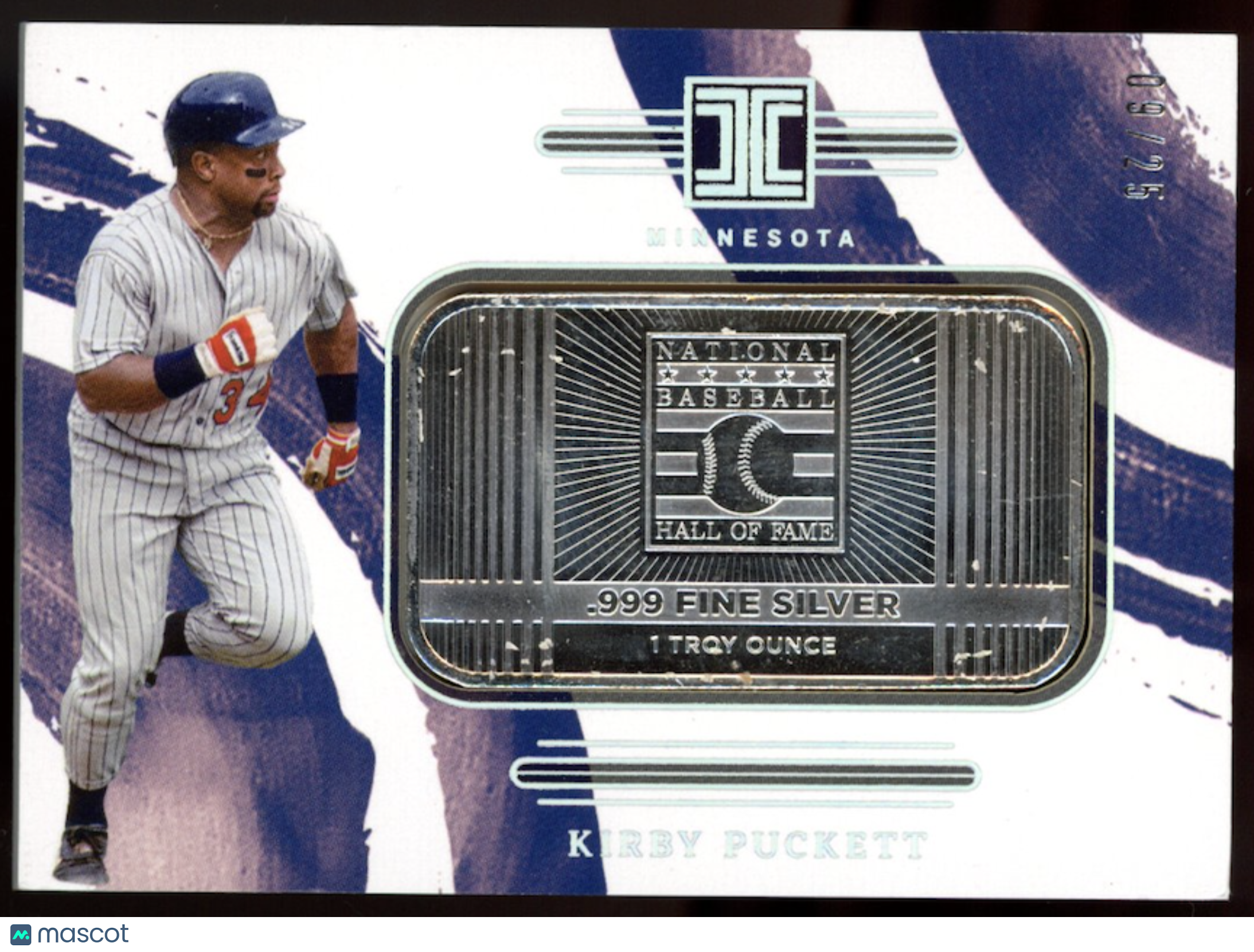 KIRBY PUCKETT 2024 Panini Impeccable Silver Bar /25 Minnesota Twins #34