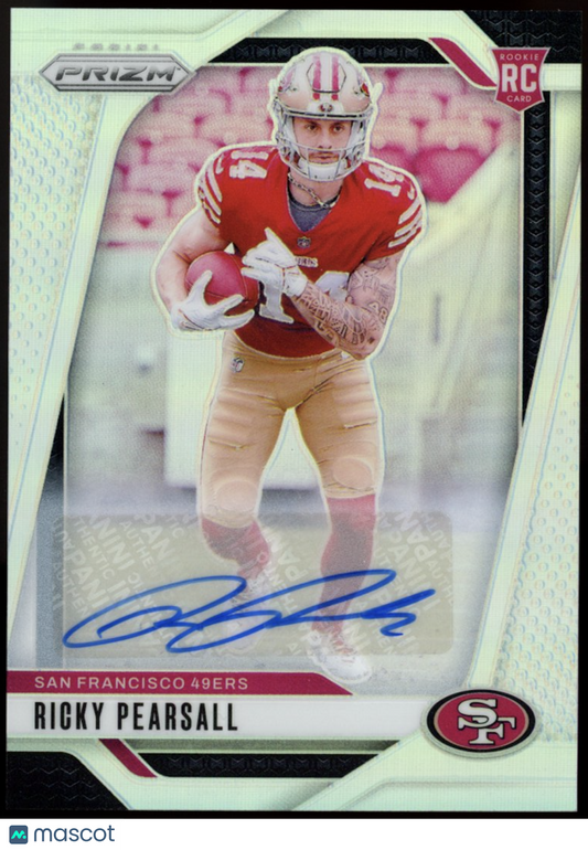 RICKY PEARSALL 2024 Panini Prizm Rookie Auto Silver #383 San Francisco 49ers