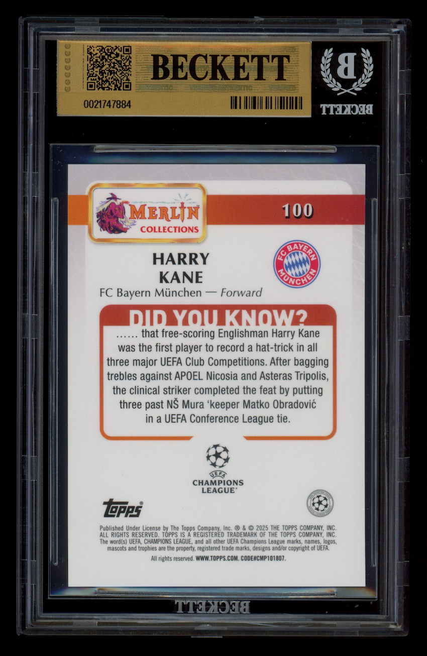 HARRY KANE 2024-25 Topps Merlin UEFA Club Competitions Pearl /30 #100 BGS 9.5