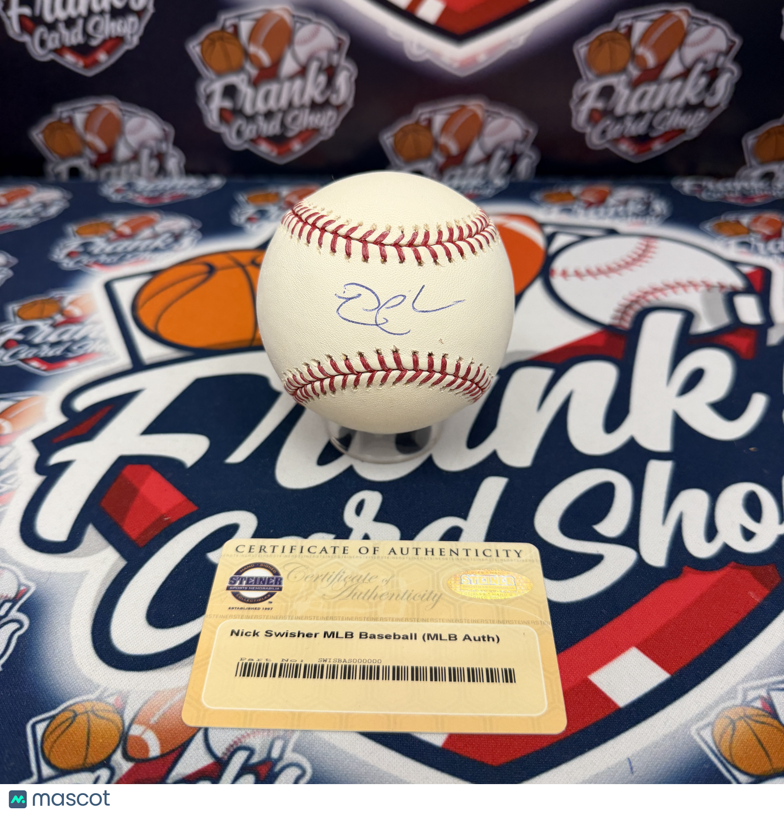 NICK SWISHER Signed Ball Rawlings Official Major League Baseball Steiner MLB COA