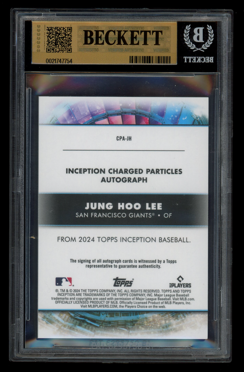 JUNG HOO LEE 2024 Topps Inception Charged Rookie Auto Red /50 #CPA-JH BGS 10