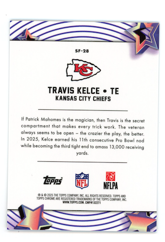 TRAVIS KELCE 2025 Topps Cosmic Chrome Starfractor Black Refractor /10 #SF-28