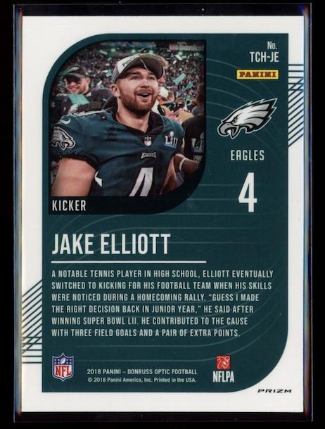JAKE ELLIOTT 2018 Donruss Optic The Champ Is Here Velocity Prizm Eagles