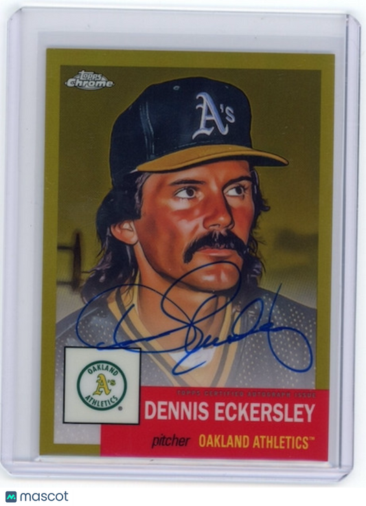 DENNIS ECKERSLEY 2022 Topps Chrome Platinum GOLD Refractor Auto /50 Athletics