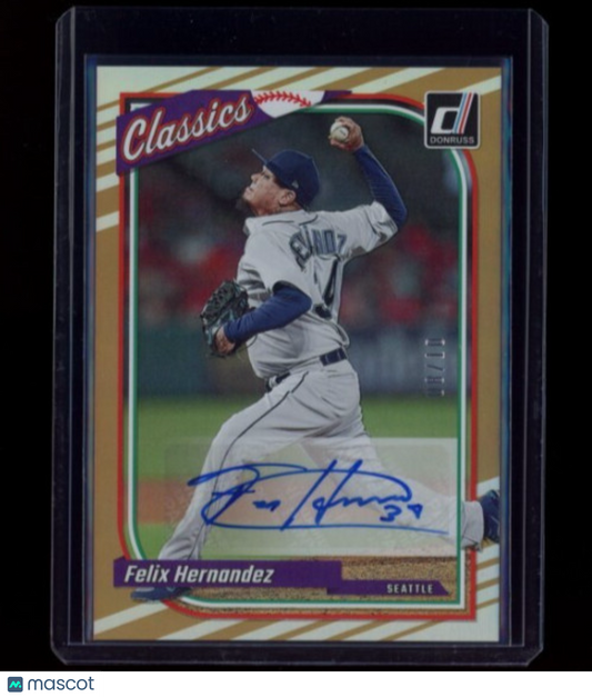 FELIX HERNANDEZ 2023 Panini Donruss Classics Gold Auto /10 Mariners #CA-FH