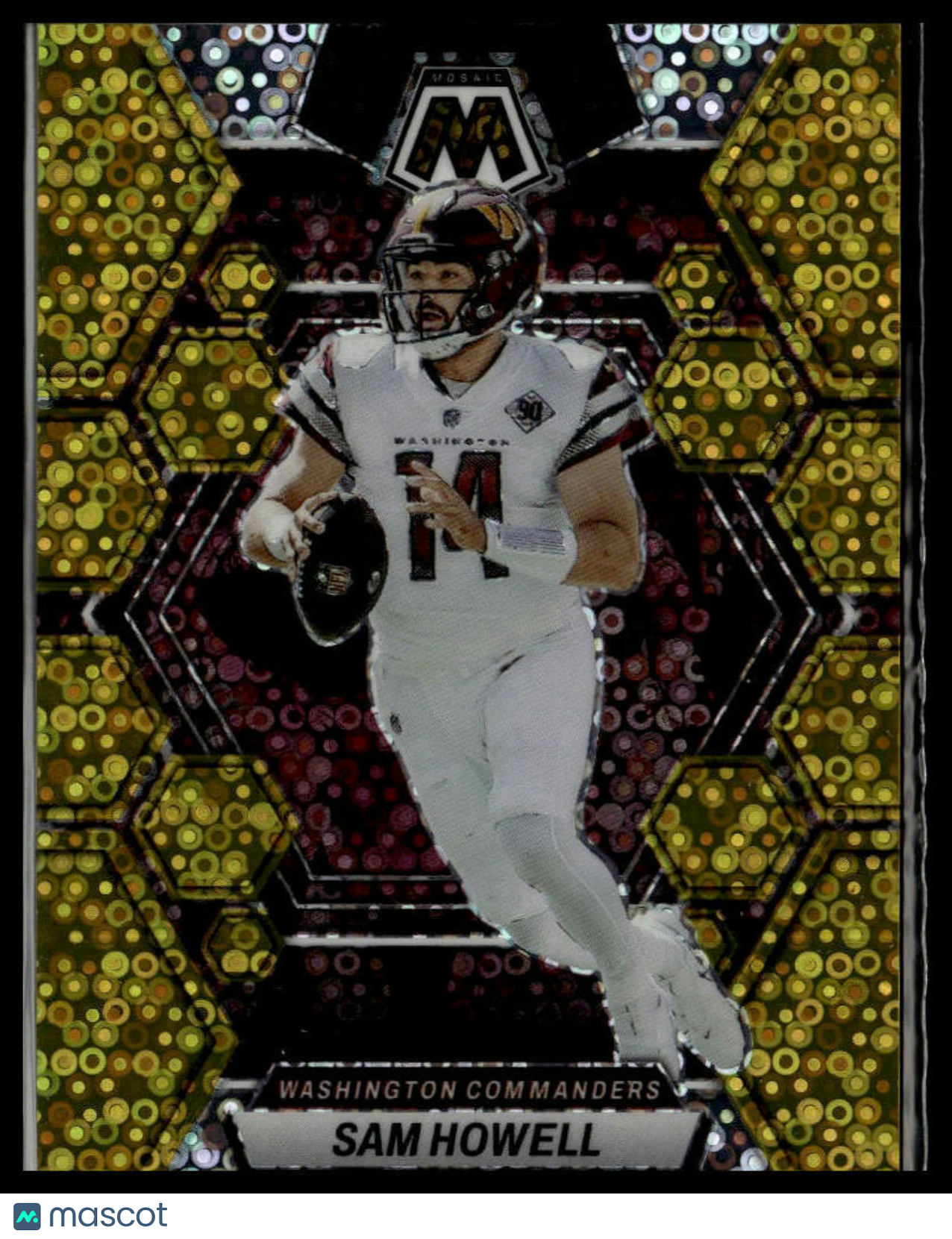 Sam Howell 2023 Panini Mosaic No Huddle Gold Prizm /10 Commanders #243 FSL