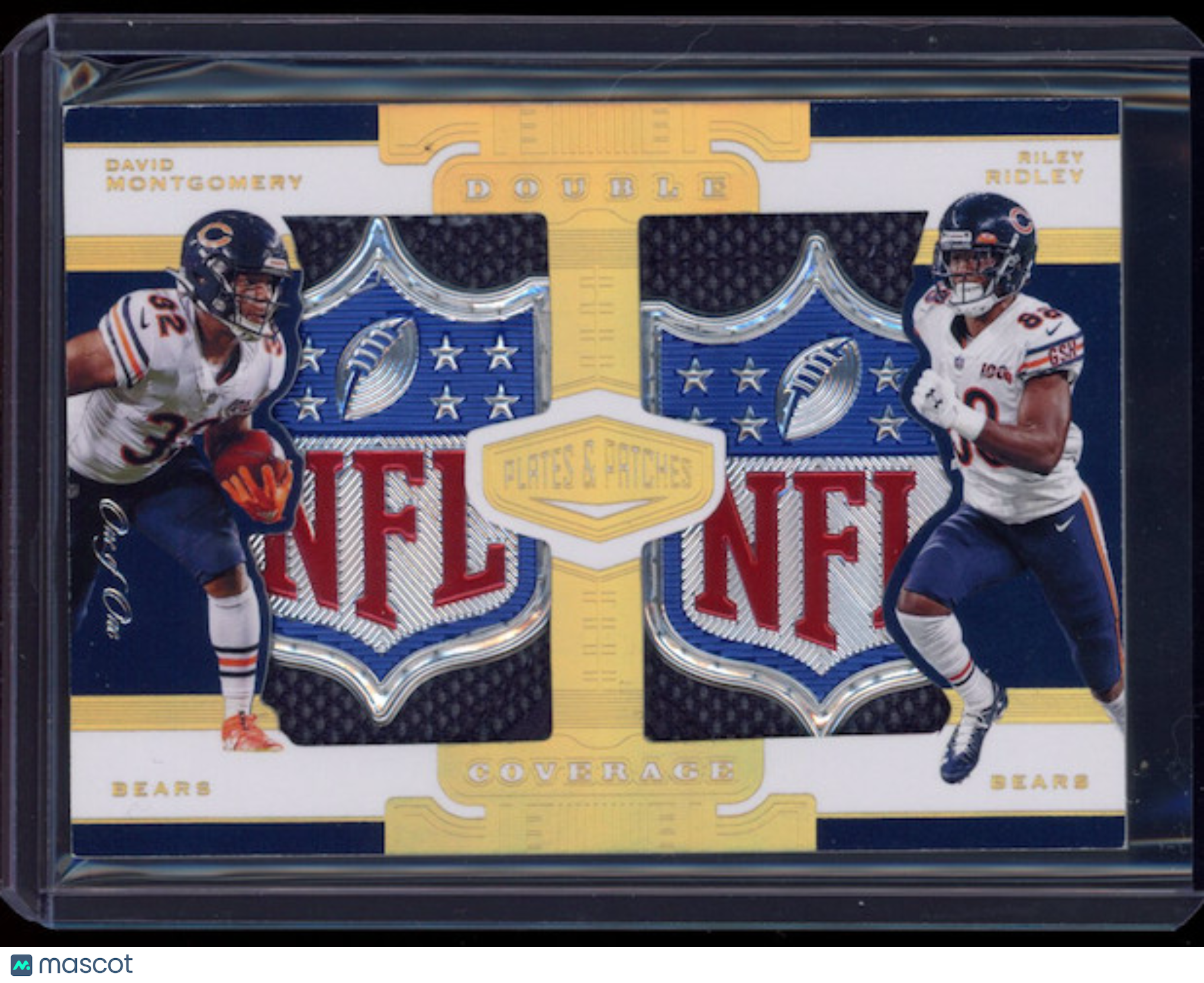 DAVID MONTGOMERY RIDLEY 2019 Plates & Patches Dual Rookie Shield Patch 1/1 Bears