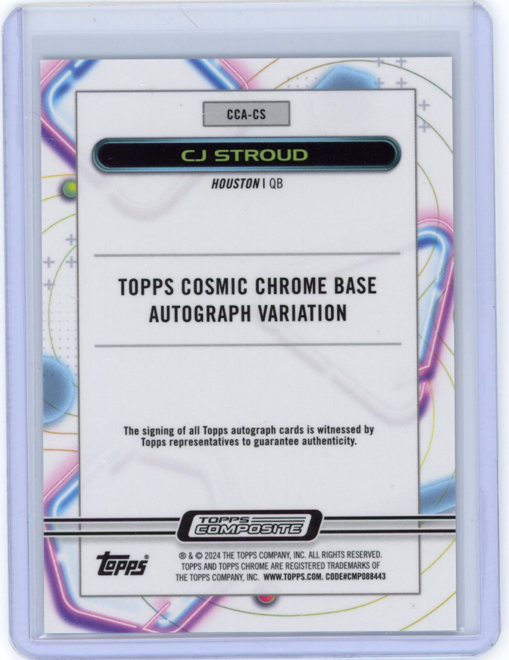 C.J. CJ Stroud 2023 Topps Cosmic Chrome On-Card Rookie Auto Texans #CCA-CS