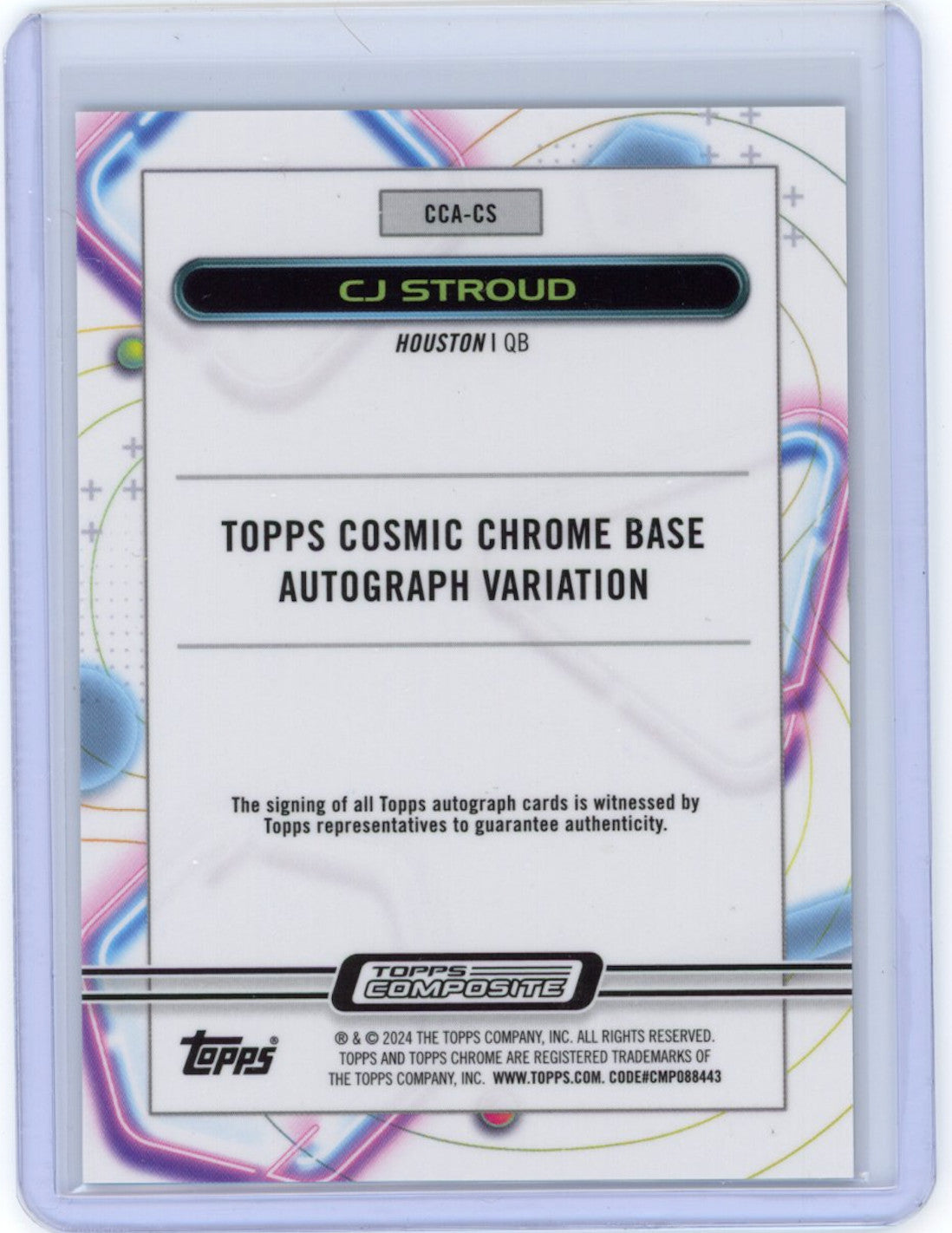 C.J. CJ Stroud 2023 Topps Cosmic Chrome On-Card Rookie Auto Texans #CCA-CS