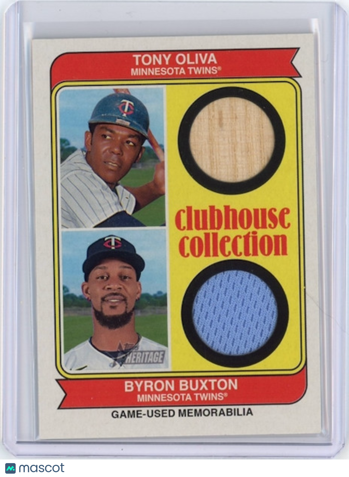 TONY OLIVA BYRON BUXTON 2023 Topps Heritage Dual Jersey Relic /74 Twins #CCDDB