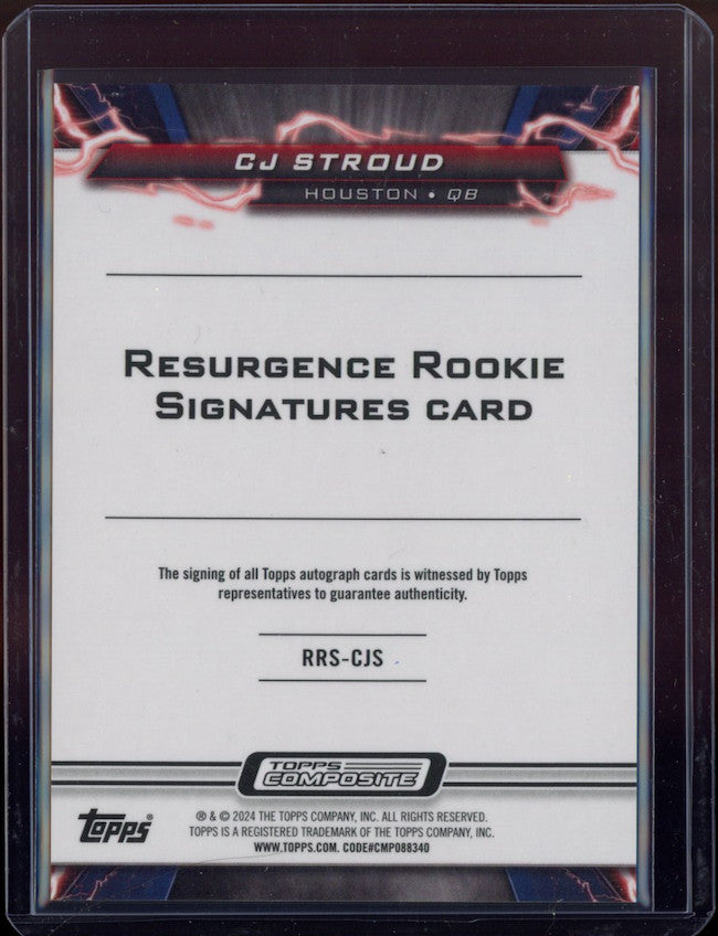 CJ STROUD 2023 Topps Resurgence White Geometric Refractor Auto /15 Jsy # Texans