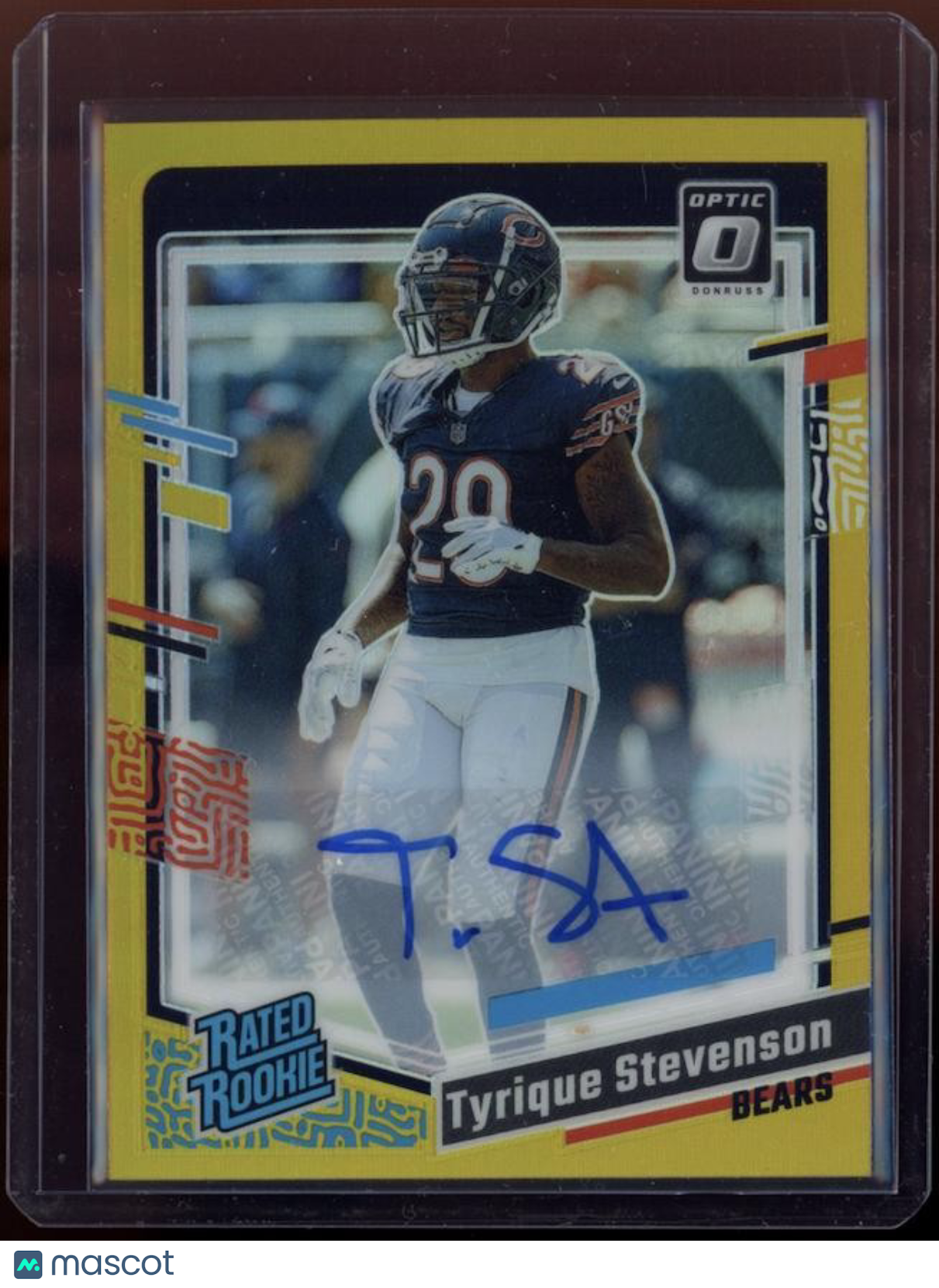 Tyrique Stevenson 2023 Donruss Optic Rated Rookie Auto Gold Prizm /10 Bears