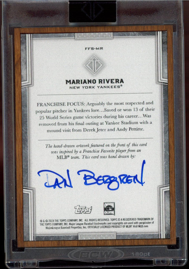 MARIANO RIVERA 2019 Topps Transcendent Wood Framed Franchise Sketch 1/1 Yankees