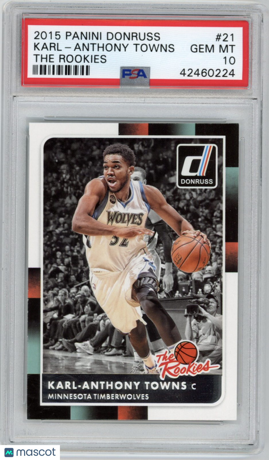 KARL-ANTHONY TOWNS 2015-16 Panini Donruss The Rookies Rookie #21 PSA 10