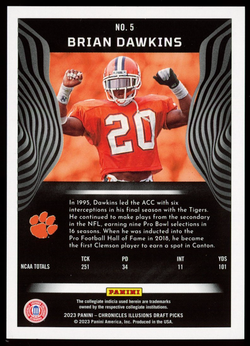 BRIAN DAWKINS 2023 Panini Chronicles Draft Picks Illusions Cracked Ice /11