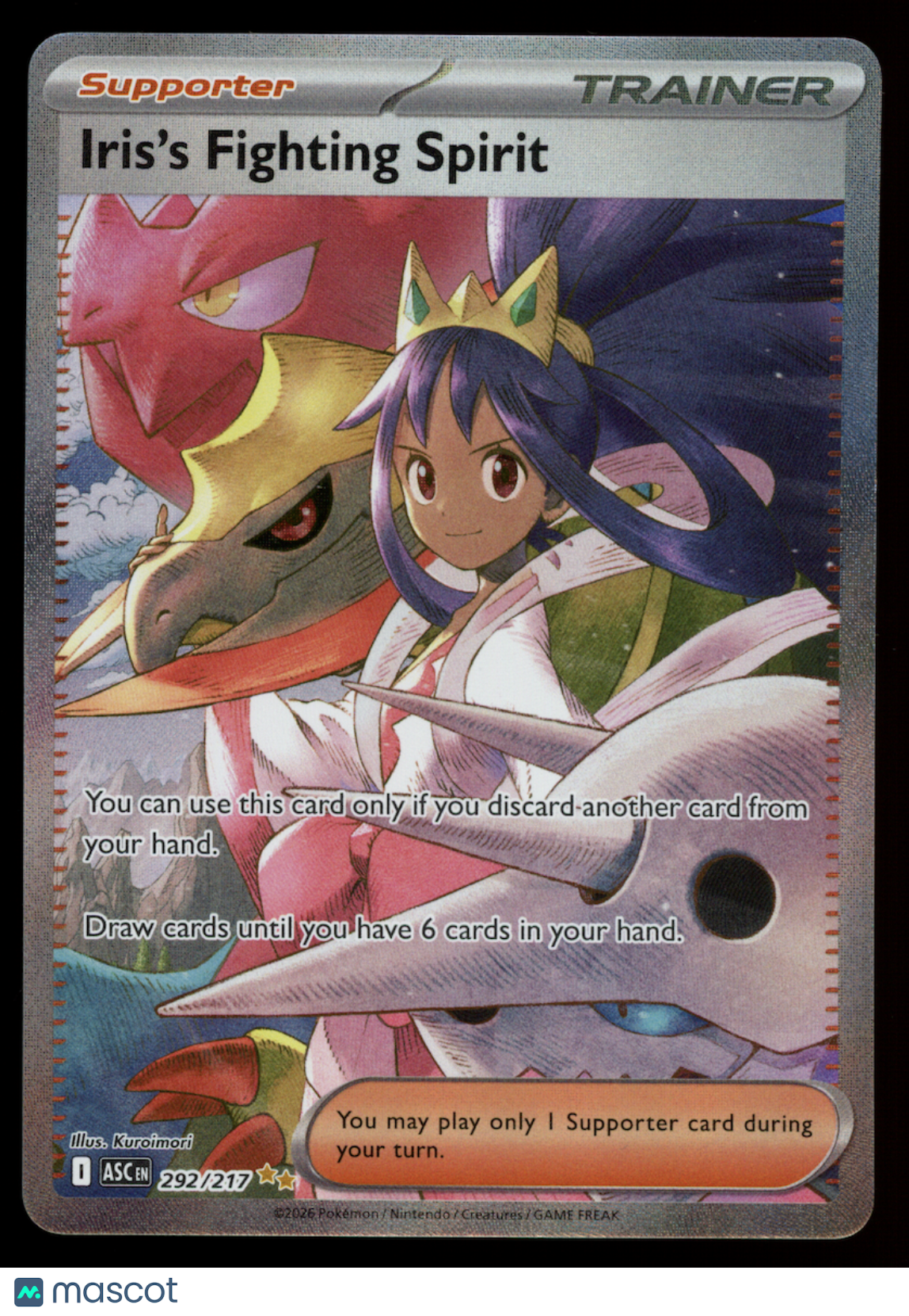 IRIS'S FIGHTING SPIRIT Pokemon ME Ascended Heroes #292 Special Illustration Rare